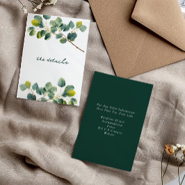 Eucalyptus gren bröllop detaljkammaren tilläggskort