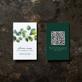 Eucalyptus gren bröllop qr-osa tilläggskort