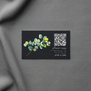 Eucalyptus gren, mörk bröllop OSA djurutrymme Tilläggskort