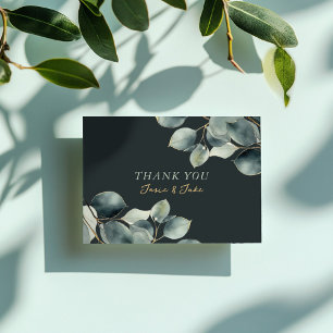 Eucalyptus gren och grönt löv tackkort vykort