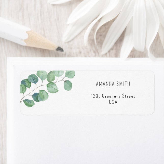 Eucalyptus gren returadress etikett (Insitu)