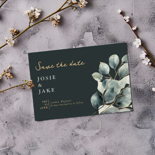 Eucalyptus gren söt löv sparar datumet spara datumet