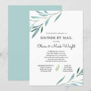 Eucalyptus Grenar Baby Shower by Mail Inbjudningar