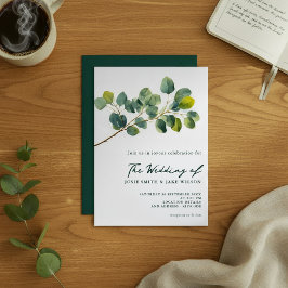 Eucalyptus grenar grönt löv bröllop inbjudningar