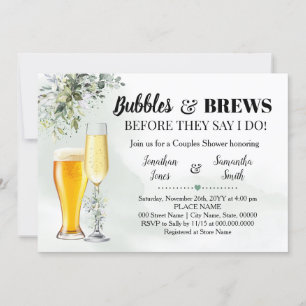 Eucalyptus grenery bubbles and bredusch inbjudningar