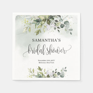 Eucalyptus grenery guld Möhippa napkins Pappersservett