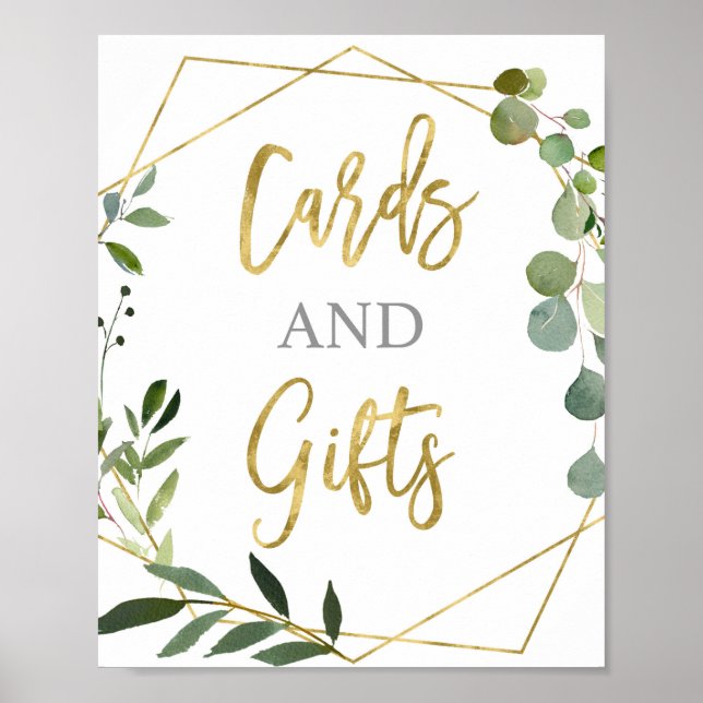 Eucalyptus Grey Cards och presentkort Poster (Framsidan)