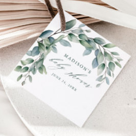 Eucalyptus Grönska Barnkalas Gåvor Etiketter