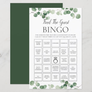 Eucalyptus Grönska Bröllop Gästbingo