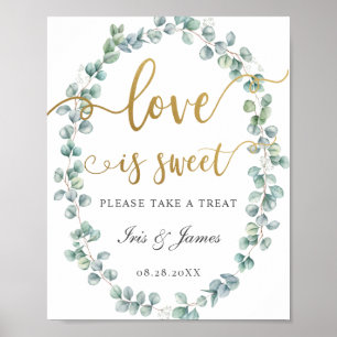 Eucalyptus Grönska Kärlek är Sött Ta en Godis Poster