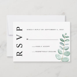Eucalyptus Grönska Minimalistiskt Bröllop RSVP-kor OSA Kort