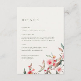 Eucalyptus Grönska & Rosa Blommor Bröllop Tilläggskort