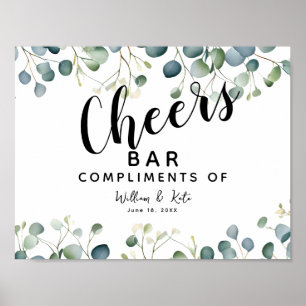 Eucalyptus grönt bröllop CHEER Pub bröllop/party Poster
