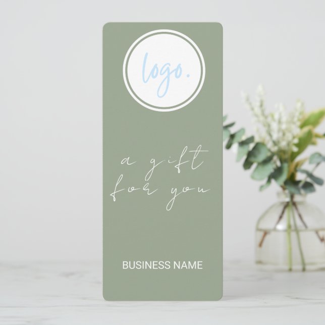 EUCALYPTUS GRÖNT Business LOGOTYP GIFT CERTIFICATE (Stående Fram)