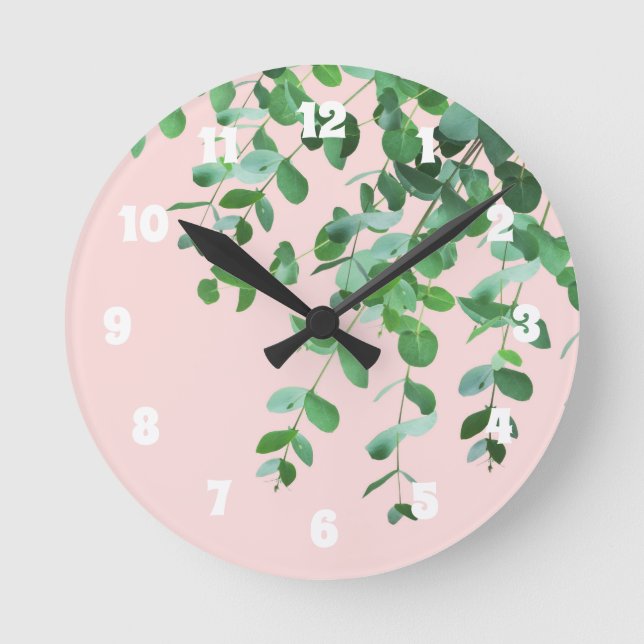 Eucalyptus  Grönt Delight #1 #foliage #decor Rund Klocka (Framsida)