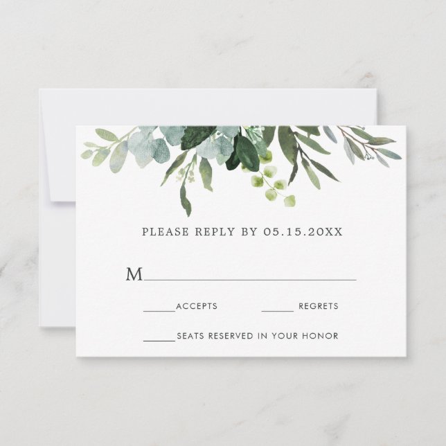 Eucalyptus Grönt Foliage Bröllop OSA Card (Framsida)