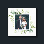 Eucalyptus Grönt Foliage Bröllop Photo Square Canvastryck<br><div class="desc">Skapa ditt eget vackra kanvastryck med ett eget foto för bröllop,  årsdag,  förlovning och speciella evenemang. Den här arbetsytan har färgat eukalyptus,  grönt löv med kvadrat ram. Om du vill ha en mer avancerad anpassning av den här designen klickar du på länken Anpassa ytterligare. Matchande objekt är också tillgängliga.</div>