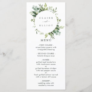 Eucalyptus Grönt Foliage Menu Card Meny