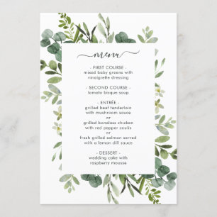 Eucalyptus Grönt Foliage Menu Card Meny