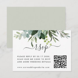 Eucalyptus Grönt Foliage OSA med QR-kod Tilläggskort