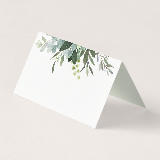 Eucalyptus Grönt Foliage Place Card Kort (Baksida)