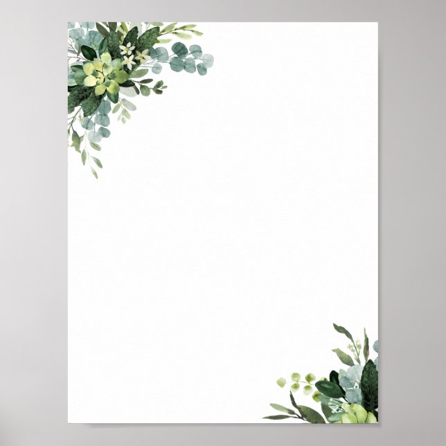 Eucalyptus Grönt Foliage Plain Poster (Framsidan)