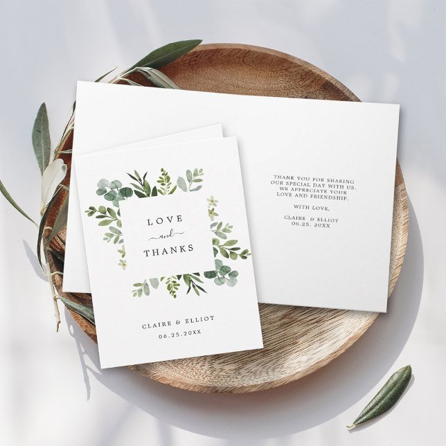 Eucalyptus Grönt Foliage Tack-mappat kort (Front & Inside)