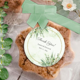 Eucalyptus Grönt Guld Foliage Tack Runt Klistermärke