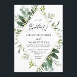 Eucalyptus grönt guld geometrisk modern bröllop inbjudningar<br><div class="desc">Om du vill ha en mer avancerad anpassning av den här designen väljer du bara knappen "Anpassa den" ovan!</div>