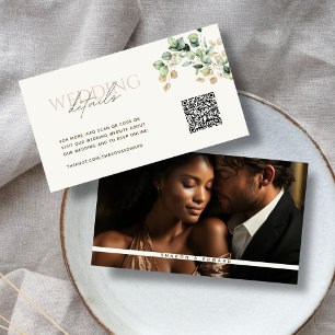 Eucalyptus Grönt & Guld Photo QR Code Bröllop OSA Tilläggskort
