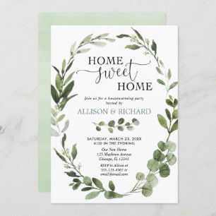 Eucalyptus grönt lämnar uppvärmning av hushållen p inbjudningar