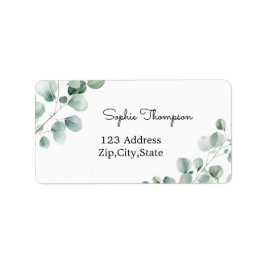 Eucalyptus grönt löv adressetikett