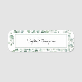 Eucalyptus grönt löv namnbricka