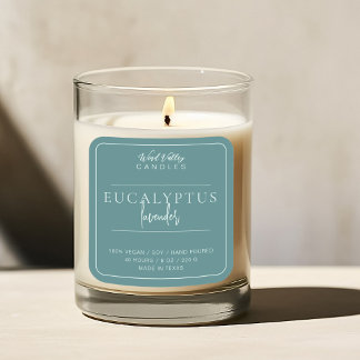 Eucalyptus grönt modern minimalistisk ljusmärkning fyrkantigt klistermärke