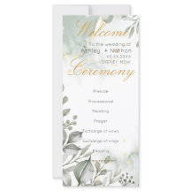 Eucalyptus grönt och guld vattenfärgen Bröllop