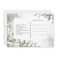 Eucalyptus grönt och guld vattenfärgen Bröllop