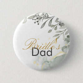 Eucalyptus grönt och guld vattenfärgen Bröllop Knapp