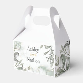 Eucalyptus grönt och guld vattenfärgen Bröllop Presentaskar