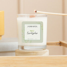 Eucalyptus Grönt Produktetikett Fyrkantigt Klistermärke