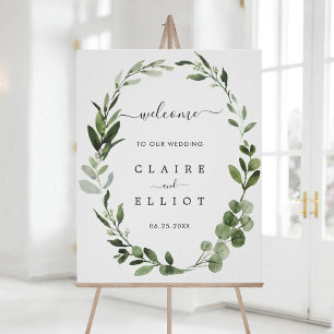 Eucalyptus Grönt Utandning Bröllop Välkomsthälsa Poster