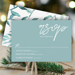Eucalyptus Grönt, Vinter Löv Bröllop OSA Card Rådkort