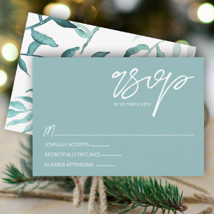 Eucalyptus Grönt, Vinter Löv Bröllop OSA Card Rådkort