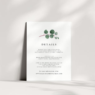 Eucalyptus Grove Guest Information Card Tilläggskort