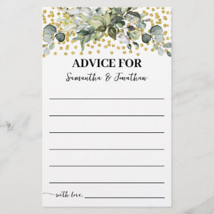 Eucalyptus Guld Advice for lite Shower Card Flygblad