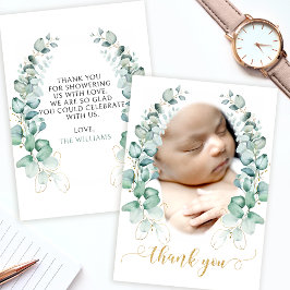 Eucalyptus guld-babyduschfotot tack vare dina kort