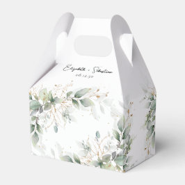 Eucalyptus Guld Blommigt Greenery Wedor Favor Box Presentaskar