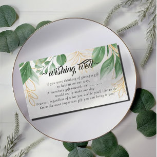 Eucalyptus Guld Foliage Wishing well for Bröllop Tilläggskort