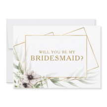 Eucalyptus Guld Geometric Bridesmaid Frieri kort