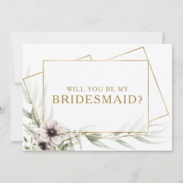 Eucalyptus Guld Geometric Bridesmaid Frieri kort