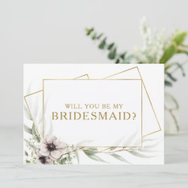 Eucalyptus Guld Geometric Bridesmaid Frieri kort